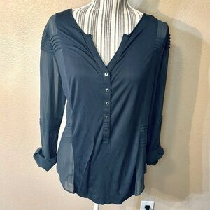 Gentlefawn Top Medium Black Grey Lightweight Viscose Super Soft Long Sleeves